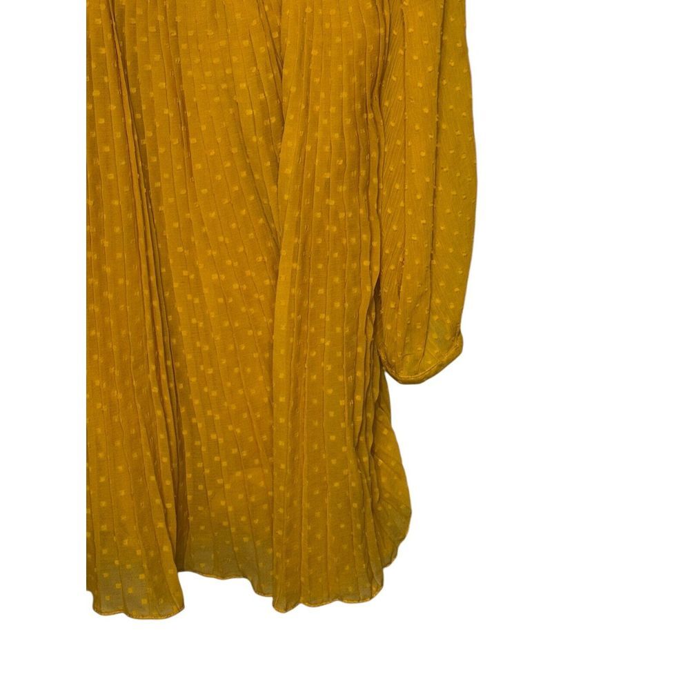 Zara Women's Dress Mini Polka Dot Lace Pleated‎ Hem V-Neck Balloon Sleeve Medium - Picture 2 of 11